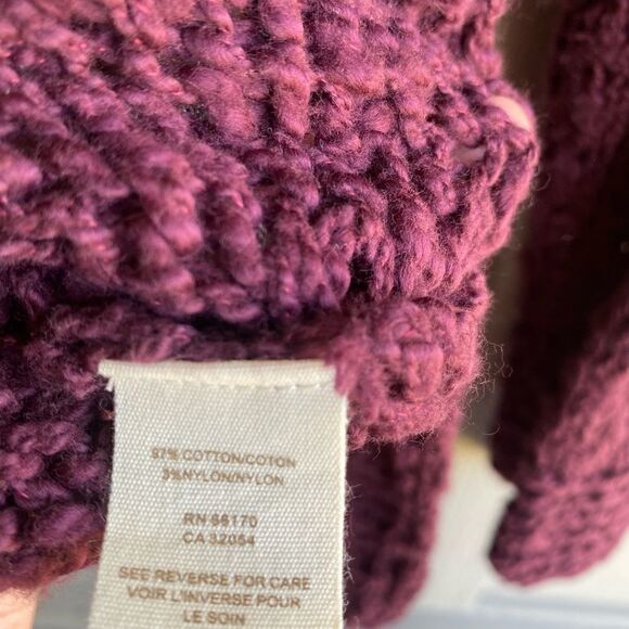 NWT Free People Long Sleeve Maroon pullover sweater  Size: XS - Picture 6 of 7